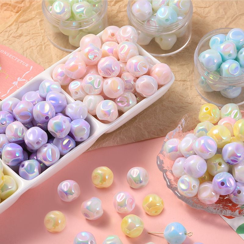 DIY Acrylic Beads with hole UV Shining 50pcs/pack