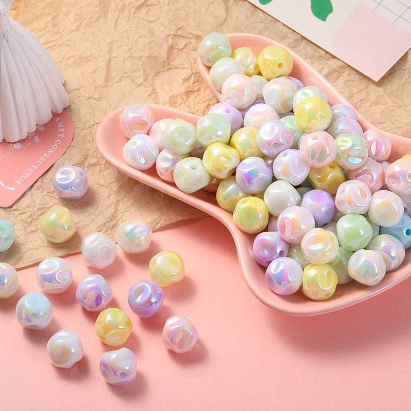 DIY Acrylic Beads with hole UV Shining 50pcs/pack